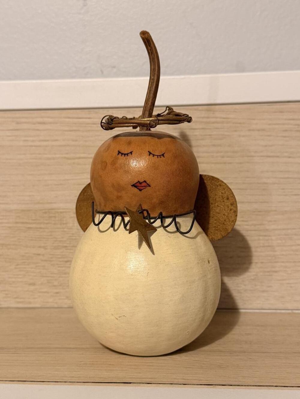 Meadowbrooke Gourds Handcrafted Primitive Angel Gourd Figurine/Christmas Decor